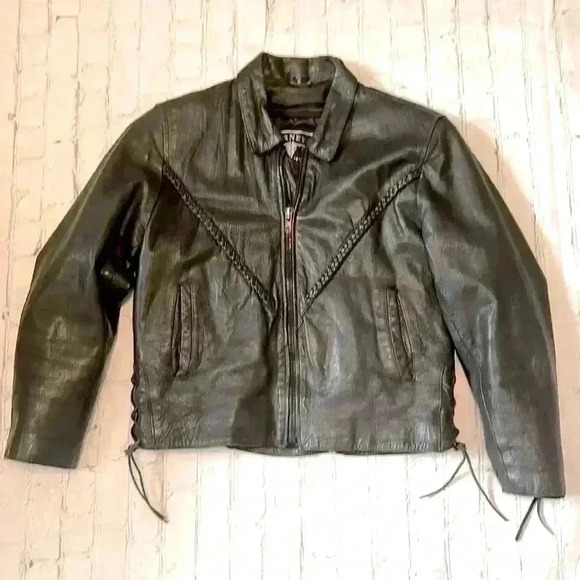 Barney’s leather vintage braided jacket - Picture 1 of 12